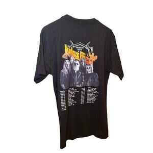 Judas Priest Graphic Print T-Shirt Short Sleeve Crewneck Cotton Black Size M